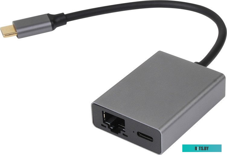 Адаптер VCOM CU4591 TypeC--->RJ45+PD 100Вт, Allum Shell