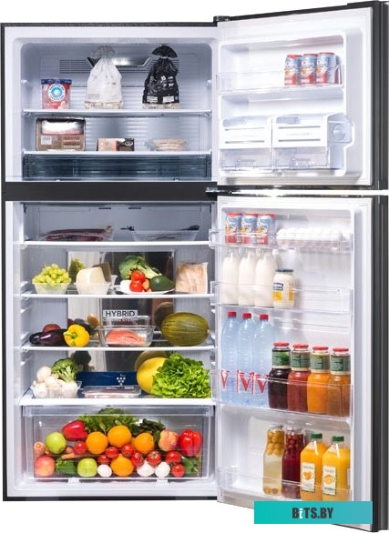 SJXG60PGBK Холодильник Sharp/ Холодильник. 187x86.5x74 см. 422 + 178 л, No Frost. A++ Черный.