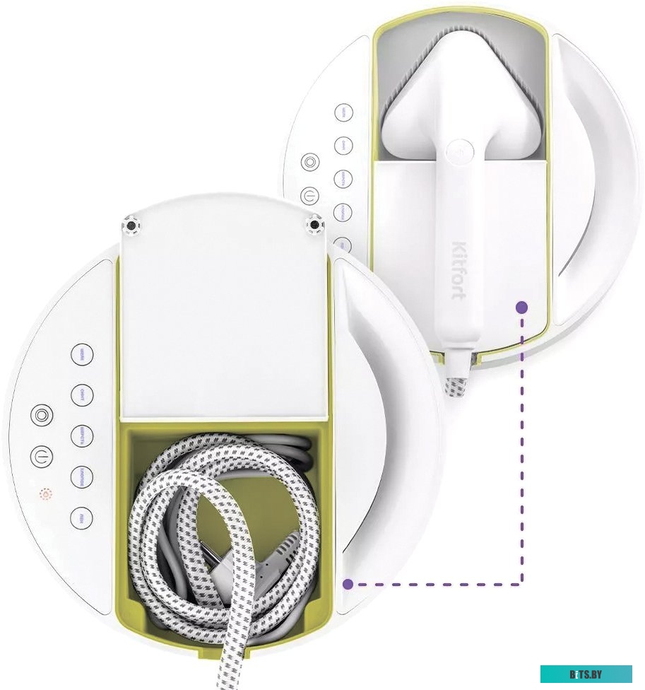 КТ-9110-2 Отпариватель ручной KitFort КТ-9110-2,  белый  / салатовый