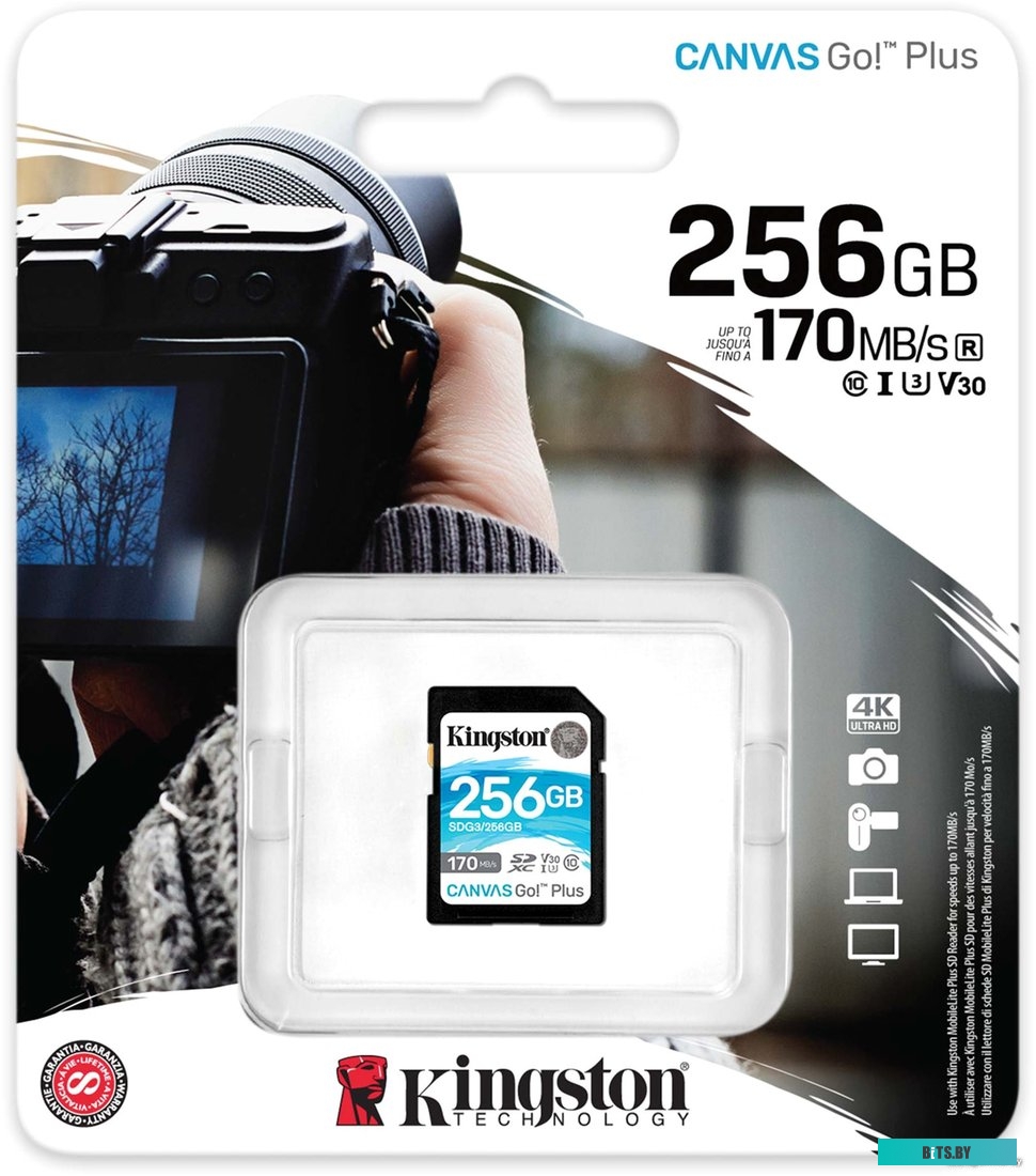 Карта памяти Kingston Canvas Go! Plus SDXC 256GB <SDG3/256GB>