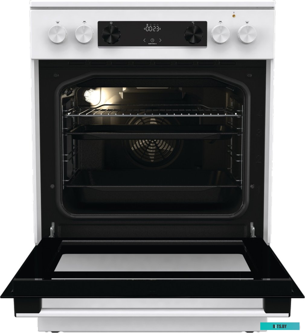 GECS6C70WC Электрическая плита Gorenje GECS6C70WC,  стеклокерамика,  без крышки,  белый/черный