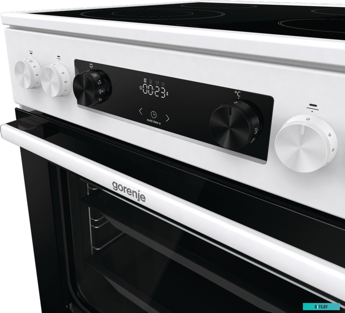 GECS6C70WC Электрическая плита Gorenje GECS6C70WC,  стеклокерамика,  без крышки,  белый/черный