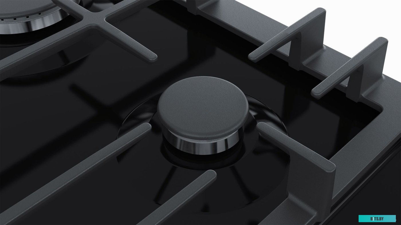 PCP6A6B90R Газовая варочная панель 60 см, Serie 6, 4 конфорки, газ-контроль, черный цвет