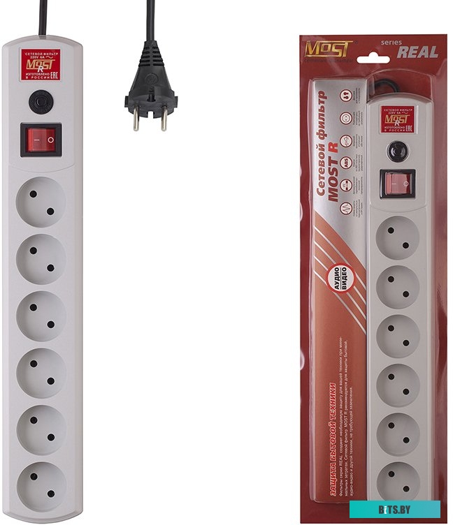 Сетевой фильтр (удлинитель) Most R 10 м (белый)