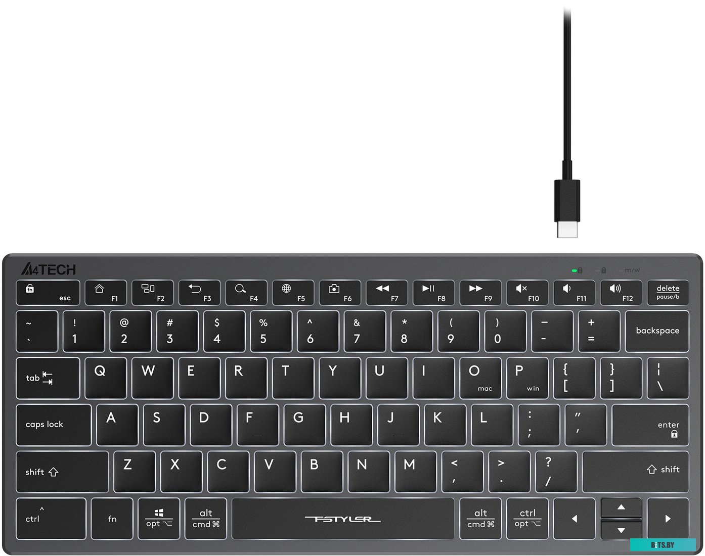 Клавиатура A4Tech Fstyler FX61 (серый/черный)