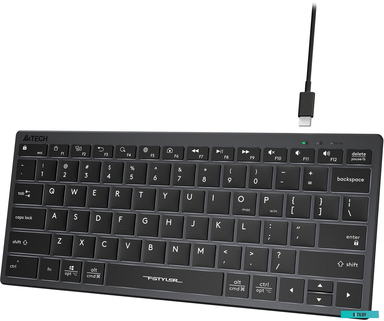 Клавиатура A4Tech Fstyler FX61 (серый/черный)