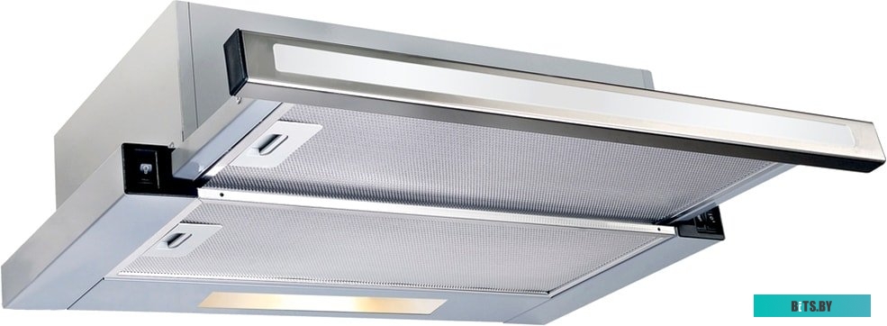 KHP 6637 GWX Встраиваемая вытяжка/ Встраиваемая с выдвижным экраном, ширина 60 см, 2 режима, клавишное управление, 600 м3/ч., алюминиевые жировые филь