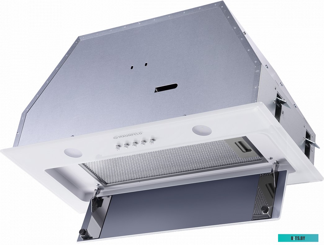 TRAPEZE 601GG WHITE Кухонная вытяжка MAUNFELD/ Кухонная вытяжка MAUNFELD TRAPEZE 601GG, полновстраиваемая, 3 скорости, 1150 м3/ч, механическое управле