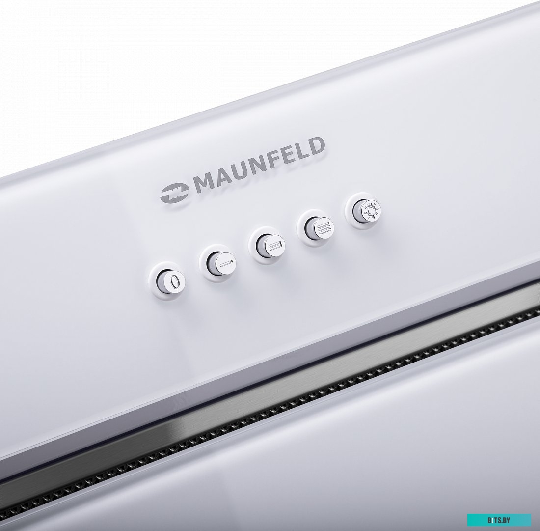 TRAPEZE 601GG WHITE Кухонная вытяжка MAUNFELD/ Кухонная вытяжка MAUNFELD TRAPEZE 601GG, полновстраиваемая, 3 скорости, 1150 м3/ч, механическое управле