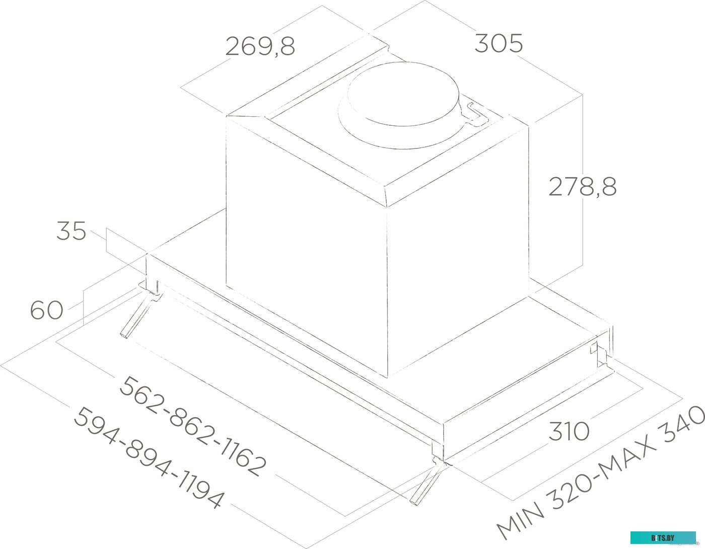 BOX IN PLUS IXGL/A/90-PRF0097796A Вытяжки ELICA/ Декоративный дизайн, 90 см, 1000 куб.м., механическое поворотное управление, нержавеющая сталь+белое 