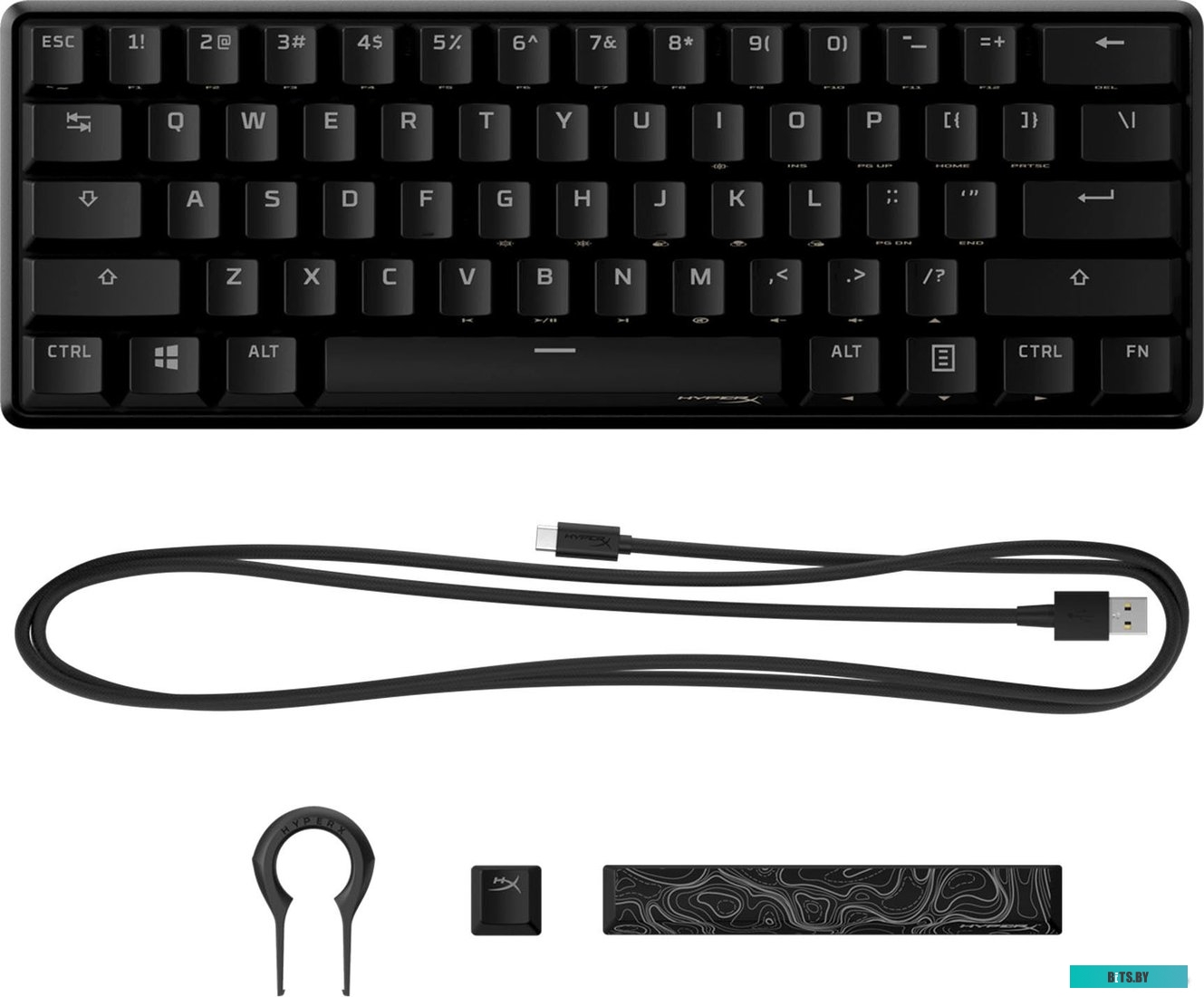 4P5N4AA#ABA Клавиатура игровая/ HyperX AlloyOrigins 60 (HKBO1S-RB-US/G) (RUS))