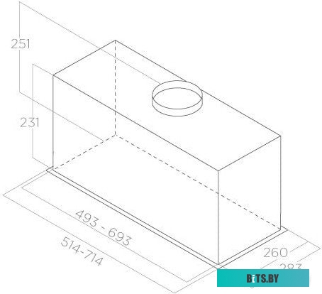FOLD GR/A/72-PRF0180820 Встраиваемая вытяжка/ 72 см, 1050 м3/ч, отвод/рециркуляция, серый цвет