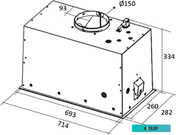 LANE MBL/A/52-PRF0165830 Вытяжки ELICA/ Вытяжка встраиваемая, 52 см, 1050 куб.м., черный