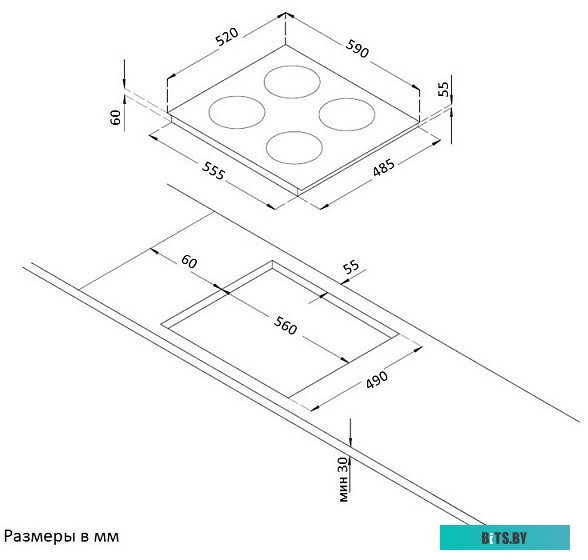 HIB 64750 B Smart Встраиваемая варочная панель/ Стеклокерамика, ширина 60 см, сенсорное поворотное правление SMART Touch Slider, 4 индукционные зоны н