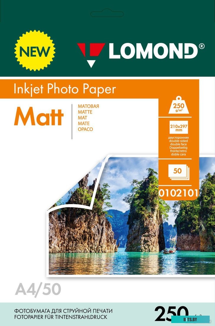 Фотобумага Lomond матовая А4 250 г/м2 50 листов 0102101