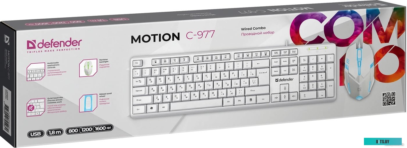 Комплект клавиатура и мышь Defender Motion C-977 45977