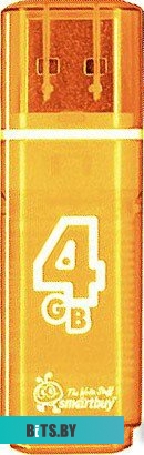 USB накопитель (Флешка) Smart Buy 4GB Glossy Orange (SB4GBGS-Or)