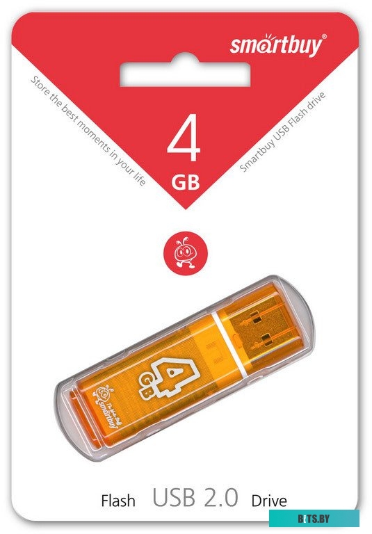USB накопитель (Флешка) Smart Buy 4GB Glossy Orange (SB4GBGS-Or)