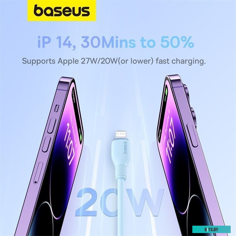 Кабель Baseus Pudding Series USB Type-C - Lightning (2 м, голубой)