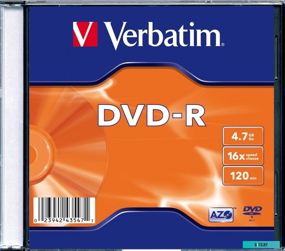 DVD-R диск Verbatim 4.7Gb 16x 43547 (1 шт.)