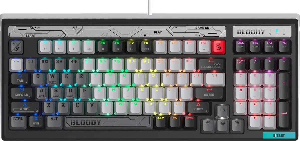 Клавиатура A4Tech Bloody B950 (черный/серый, Light Strike Libra Brown)