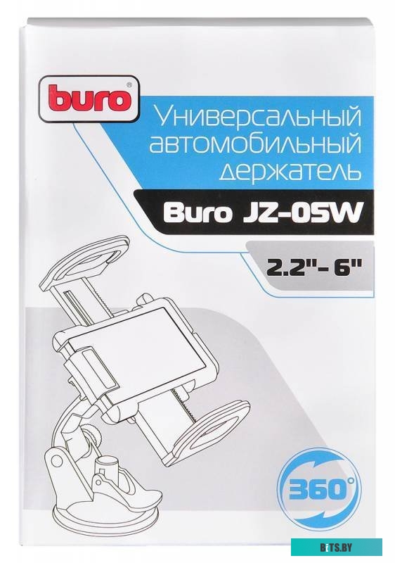 JZ-05W Держатель Buro JZ-05W черный для смартфонов 2.2-6"