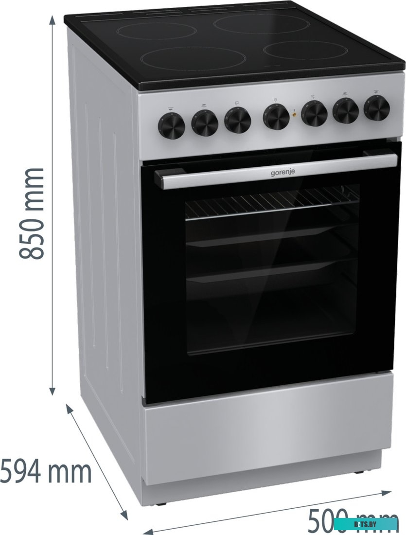 GEC5B41SG Электрическая плита Gorenje GEC5B41SG,  стеклокерамика,  без крышки,  серый