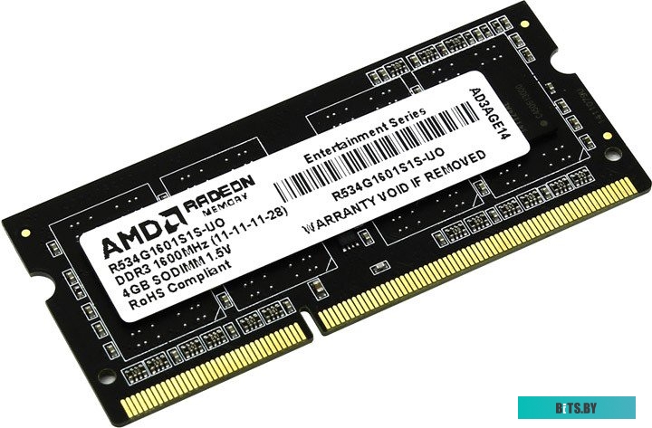 Модуль памяти AMD Radeon Entertainment 4GB DDR3 SO-DIMM (R534G1601S1S-UO)