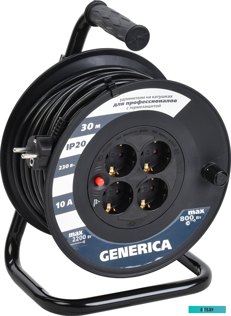 Удлинитель Generica УК30 WKP10-10-04-30-G (30 м, черный)