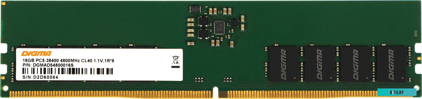 Оперативная память Digma DDR5 16Gb 4800MHz PC5-38400 DGMAD54800016S