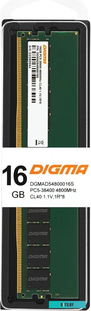 Оперативная память Digma DDR5 16Gb 4800MHz PC5-38400 DGMAD54800016S