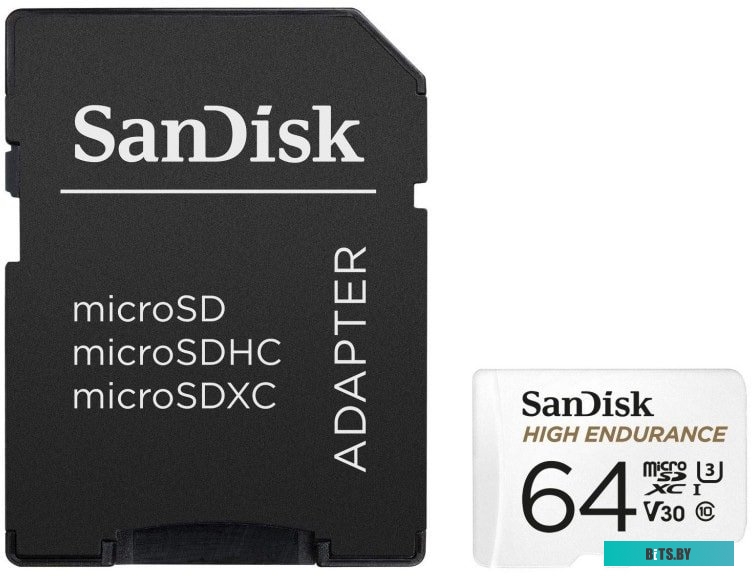 Карта памяти SanDisk High Endurance microSDXC SDSQQNR-064G-GN6IA 64GB (с адаптером)