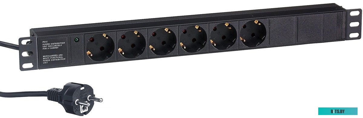 Блок розеток ExeGate ServerPro PDU-19H603 Al-6S-EU2.5CU <EX280828RUS>