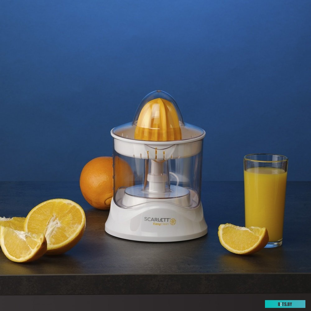 JE50C02 Соковыжималка цитрусовая Scarlett SC-JE50C02 25Вт рез.сок.:700мл. белый/желтый