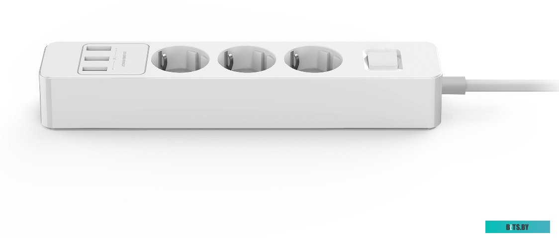 Harper Сетевой фильтр с USB зарядкой UCH-530 White (5 роз.,1,5м.,3 x USB 2.4A (max 3.4A), 4000W) {H00002264}