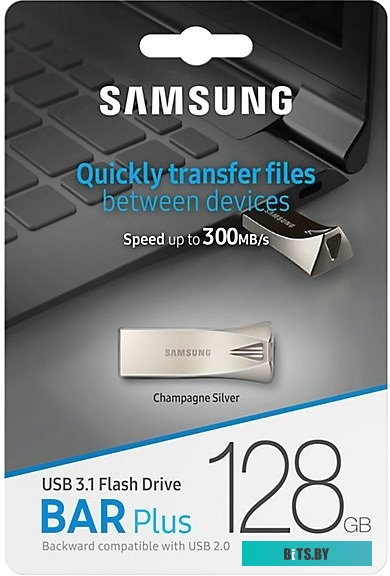 USB накопитель (Флешка) Samsung BAR Plus 128GB (серебристый) <MUF-128BE3/APC>