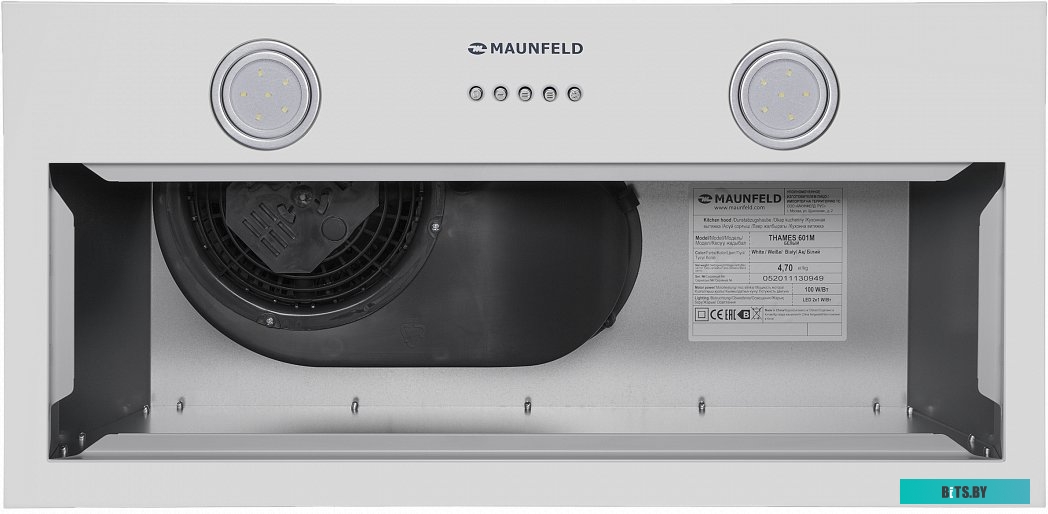 КА-00014221 Встраиваемая вытяжка MAUNFELD Thames 601M, управление кнопочное, белый [ка-00014221]