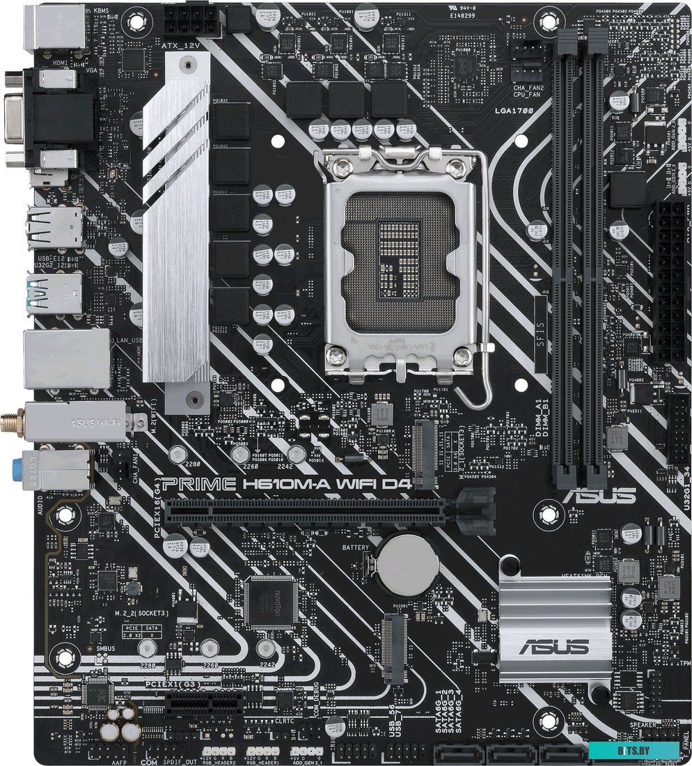 Материнская плата Asus PRIME H610M-A WIFI D4 Soc-1700 Intel H610 2xDDR4 mATX AC`97 8ch(7.1) GbLAN+VGA+HDMI+DP