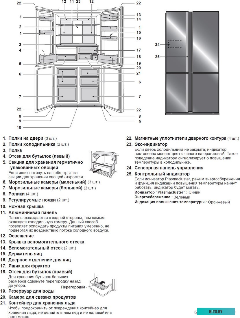 SJFS97VSL Холодильник Sharp/ Холодильник