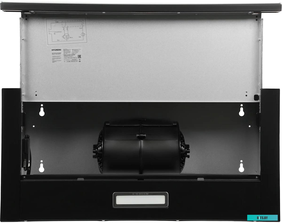 HBH 6230 BK Встраиваемая вытяжка Hyundai HBH 6230 BK, управление кулисные переключатели, черный