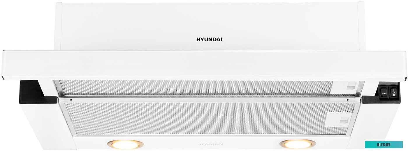 HBH 6236 WG Встраиваемая вытяжка Hyundai HBH 6236 WG, управление кулисные переключатели, белый