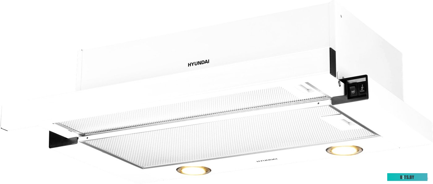 HBH 6236 WG Встраиваемая вытяжка Hyundai HBH 6236 WG, управление кулисные переключатели, белый