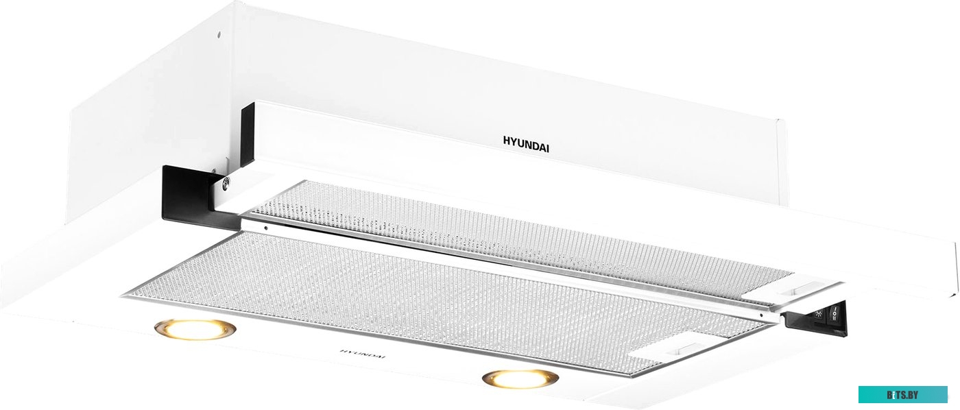 HBH 6236 WG Встраиваемая вытяжка Hyundai HBH 6236 WG, управление кулисные переключатели, белый