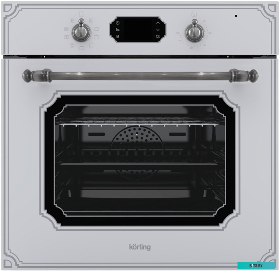 OKB 4911 CRGW Встраиваемый духовой шкаф/ Электрический духовой шкаф в ретро стиле,TFT дисплей,Термощуп,Объём:64л.,Очистка:каталитическая;Габариты:595х