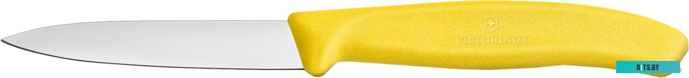 6.7606.L118 Нож кухонный Victorinox Swiss Classic, для чистки овощей и фруктов, 80мм, заточка прямая, стальной, желтый [6.7606.l118]