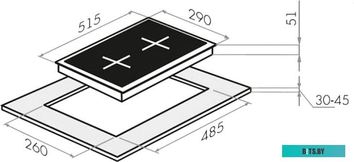 КА-00013558 Газовая варочная панель MAUNFELD EGHE.32.63CB/G,  независимая,  черный
