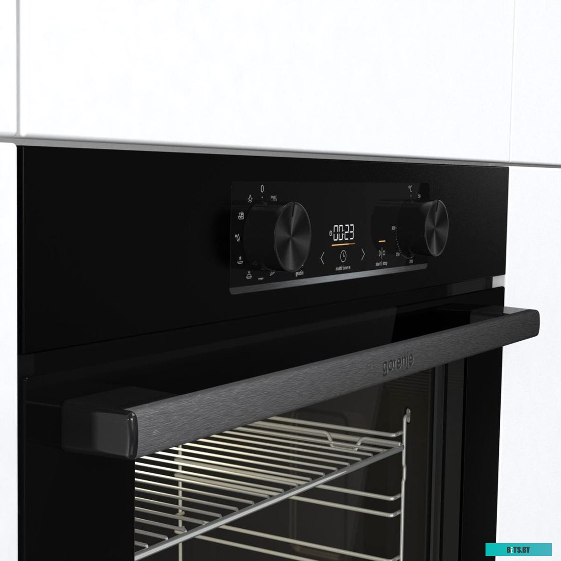 BO6735E02BK Встраиваемые электрические духовки GORENJE/ Духовой шкаф, Полезный объем: 77 л, Стандартный шарнир дверцы, Решетка, Съемные направляющие, 