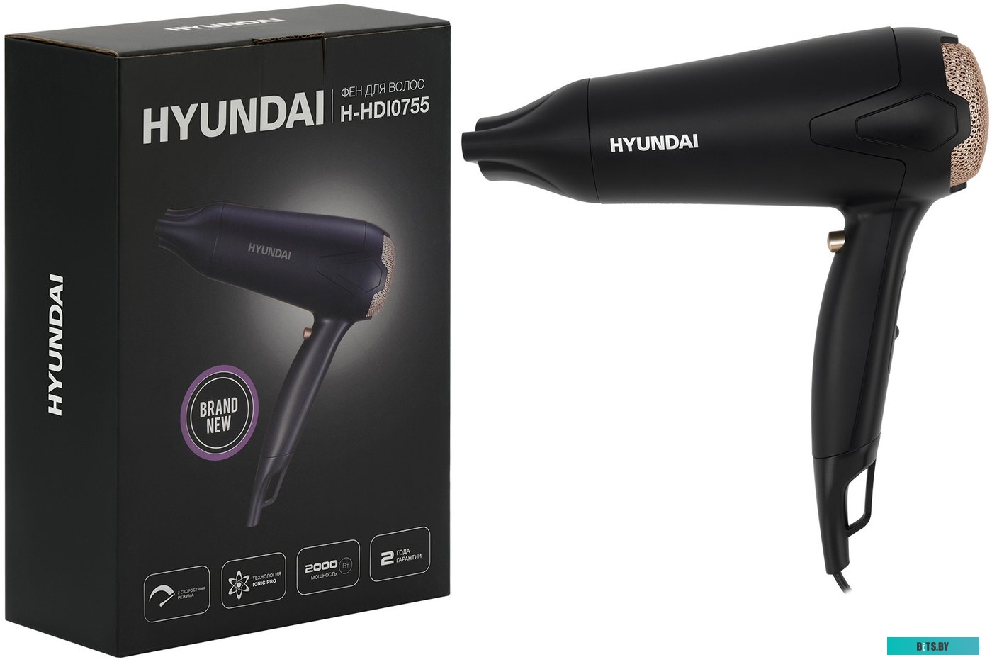 H-HDI0755 Фен Hyundai H-HDI0755 2000Вт черный матовый