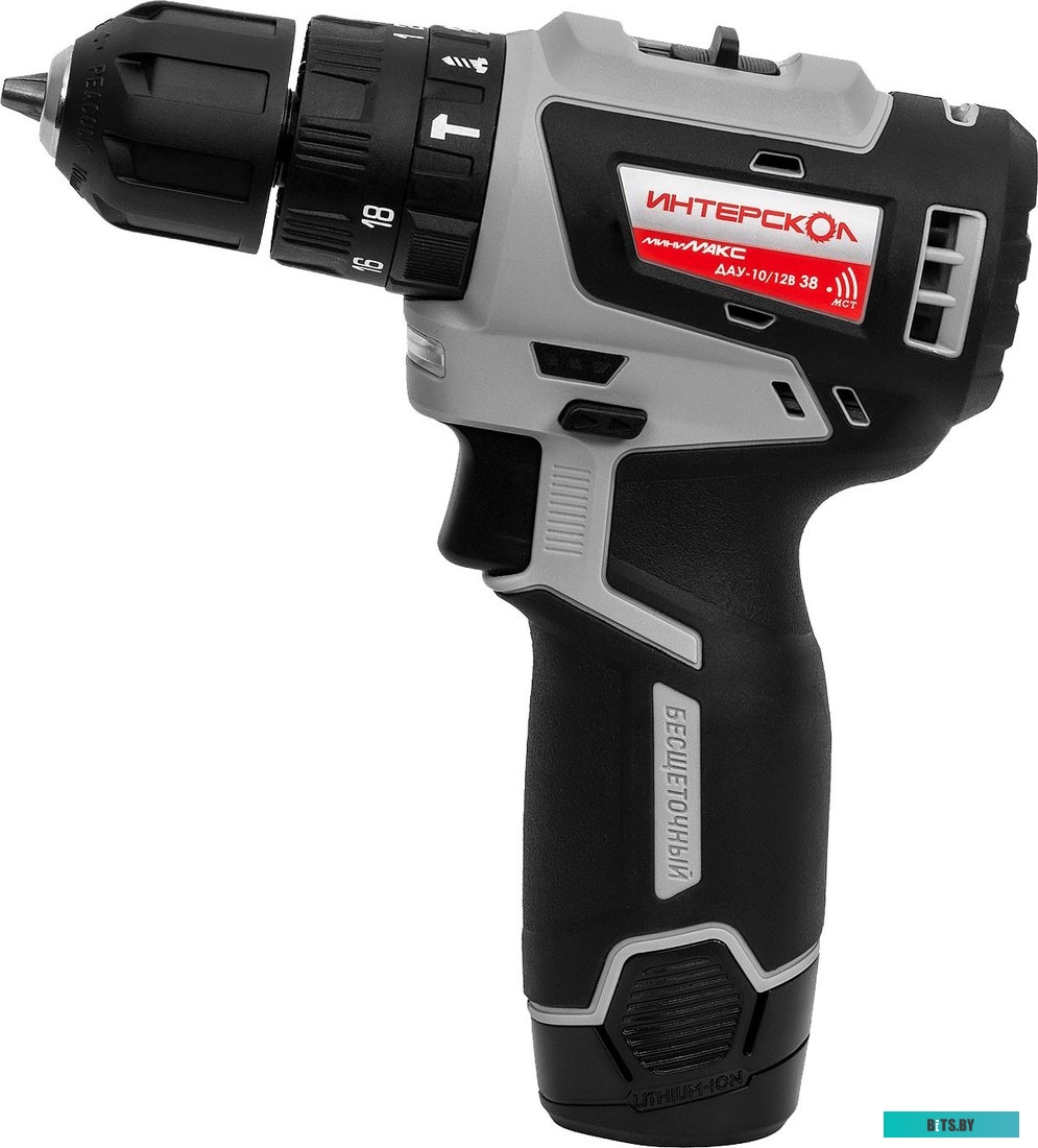 767.2.2.45 Ударная дрель-шуруповерт Интерскол ДАУ-10/12В, 2.5Ач,  с двумя аккумуляторами [767.2.2.45]