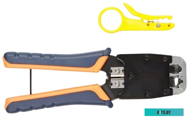 HT-500R Инструмент обжимной Hyperline (HT-500R) для RJ-45/RJ-12/RJ-11 (упак:30шт)